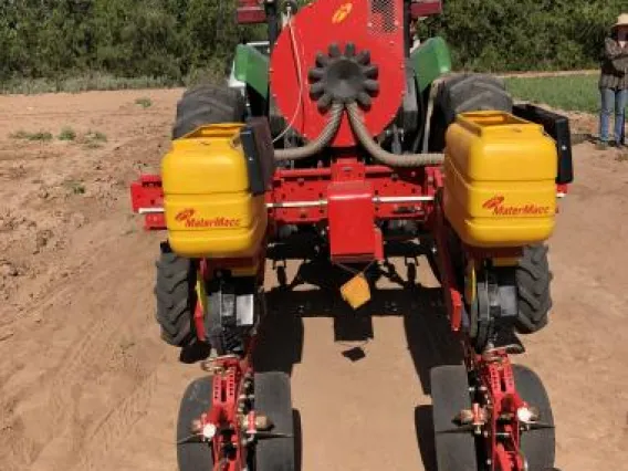 Two-row planter adapted for planting guar