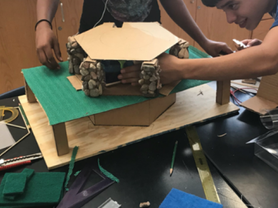 Arizona 4-H youth building a model greenhouse