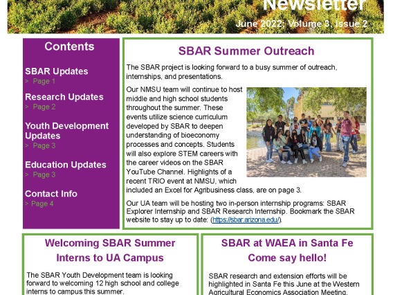 SBAR Extension and Outreach Newsletter June 2022