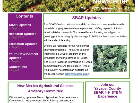 SBAR Extension and Outreach Newsletter March 2022