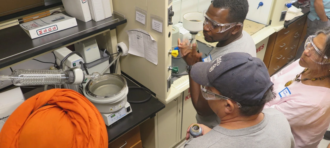 SBAR Fellows viewing resin processing