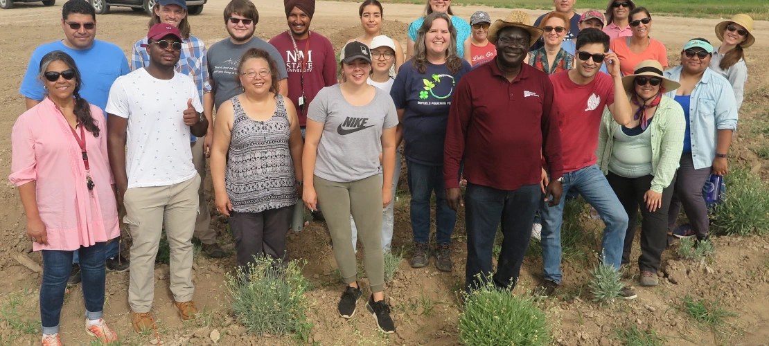 SBAR Teachers and Fellows visit a Guayule field in Las Cruces, NM
