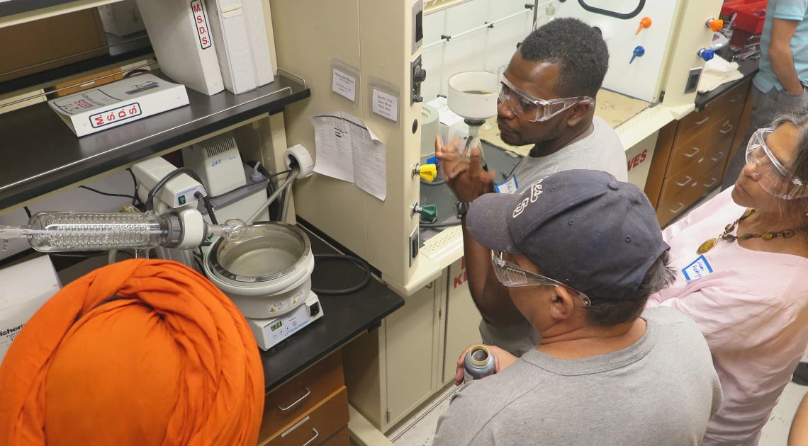 SBAR Fellows viewing resin processing