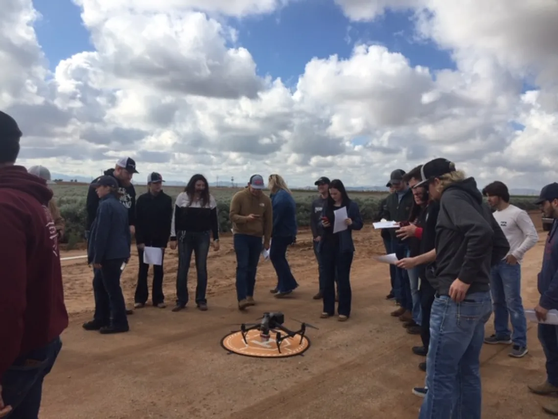 UArizona Students from the Agricultural Education, Technology and Innovation Department visit the SBAR guayule fields at the Maricopa Agricultural Center.