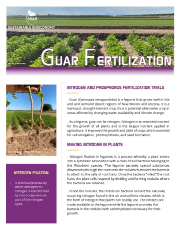 SBAR Fact Sheet Guar Fertilization Cover Page